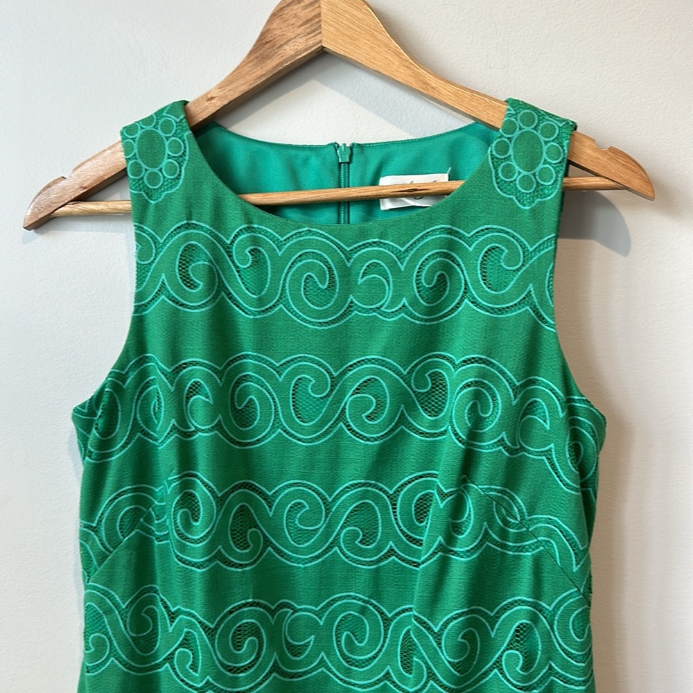 Eliza J Malta Kelly Green Lace Overlay Dress 4 - Picture 4 of 10